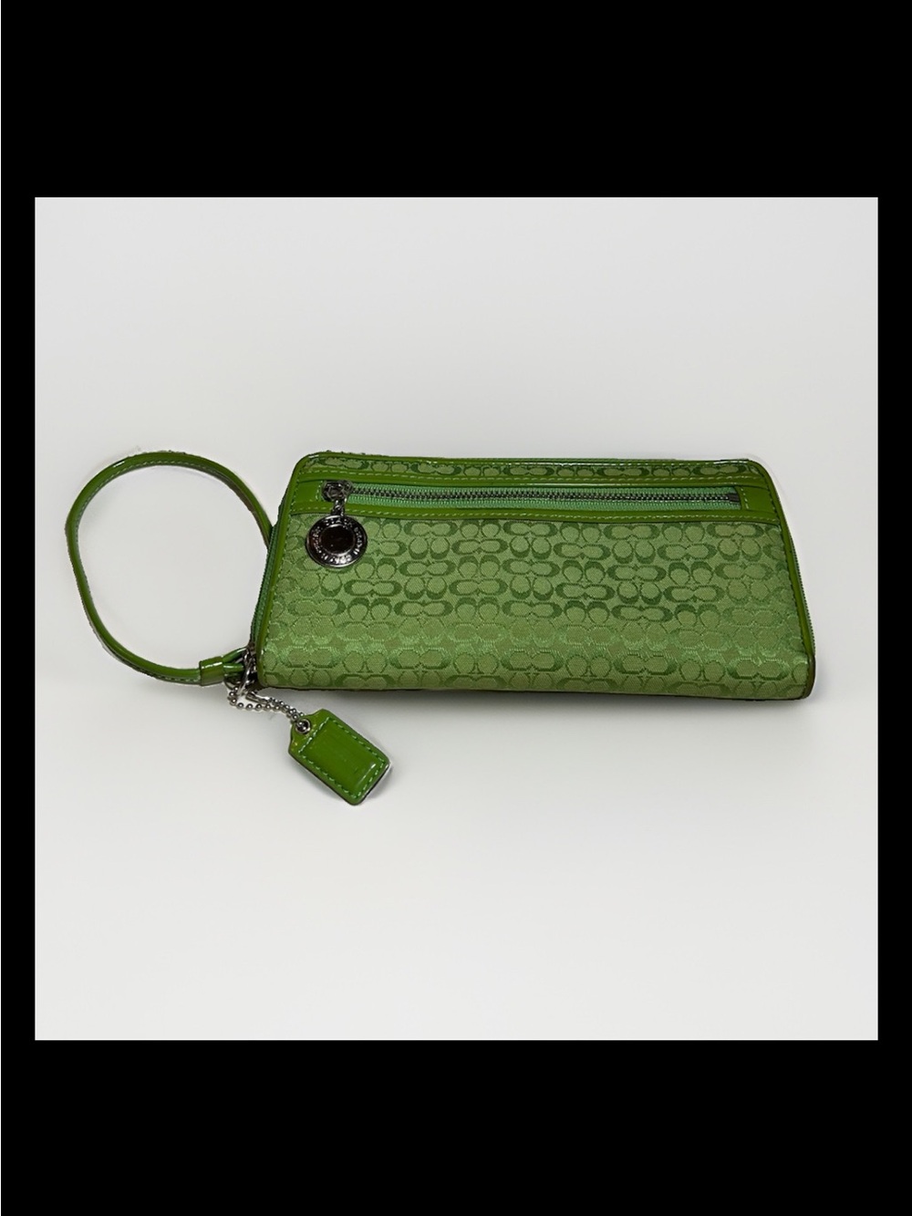 Coach Wallet/Wristlet, Leaf Green Mini Signature “C” Patent Leather, 2004 #91490